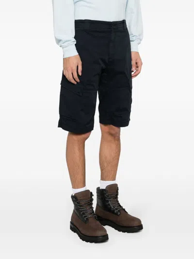 C.p. Company Tailored Cargo Shorts With Distinctive Pocket Details In Black