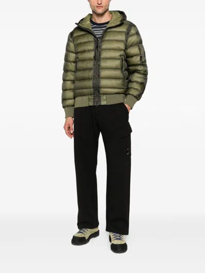 C.p. Company Black Linen And Cotton Blend Utility Trousers In Multi