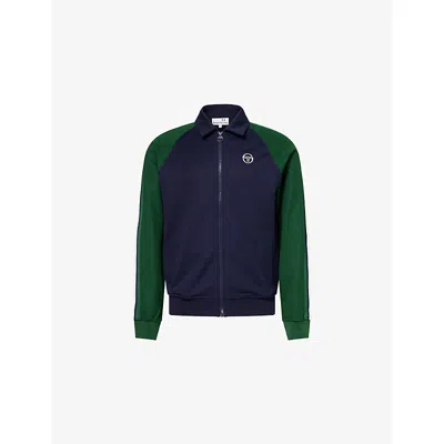 Sergio Tacchini Mens Maritime Blue Eden Renshaw Striped Cotton Blend Track Top Xl In Multi