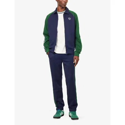 Sergio Tacchini Mens Maritime Blue Eden Renshaw Striped Cotton Blend Track Top Xl In Multi