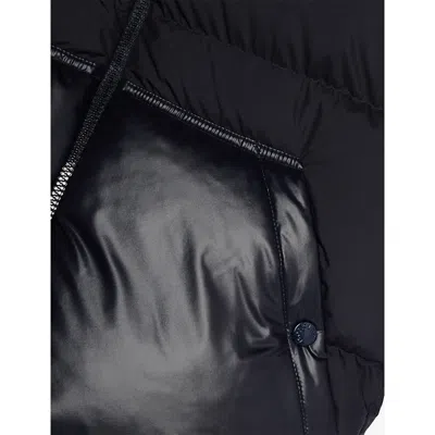 Moncler Navy Barin Hooded Down Jacket 4-14 In Blue