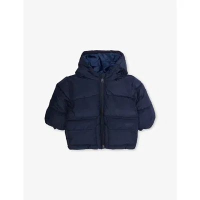 Hugo Boss Navy Logo-print Padded Shell Puffer Jacket 2-18 In Blue