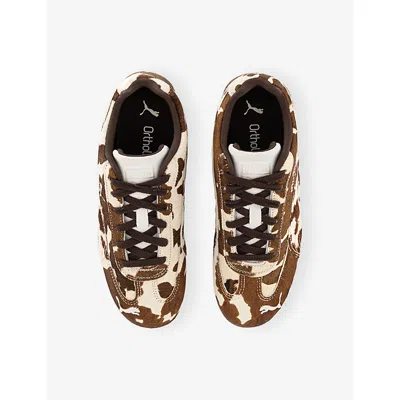 Puma Womens Cow Print Brown Speedcat Og Pony Hair Effect Trainers