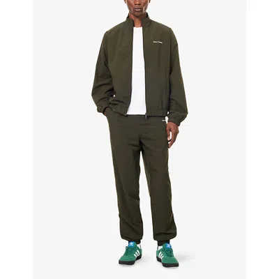 Daily Paper Mens Rosin Green Eward Crinkle Shell Tracksuit Jacket In Brown