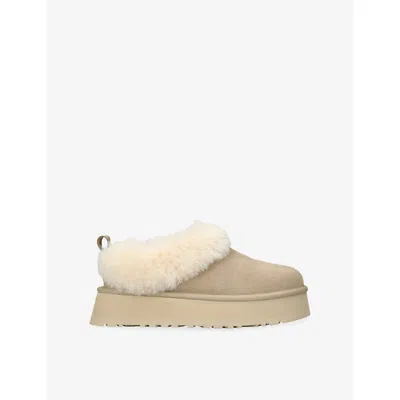 Ugg Shearling Platform Boots In Neutral