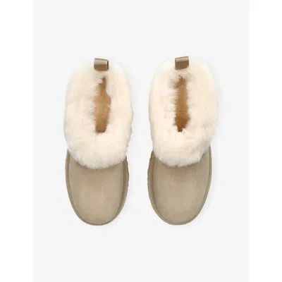Ugg Shearling Platform Boots In Neutral