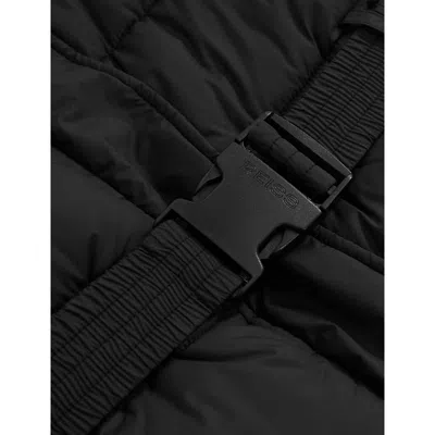 Reiss Black Hooded Belted-waist Shell Coat 9-13 In Black