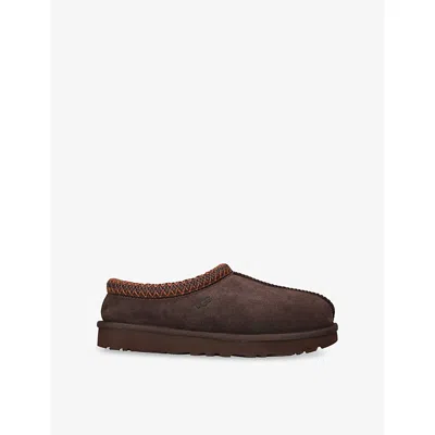 Ugg Tasman Brown Mules With Embossed Logo In Suede Woman In Brown