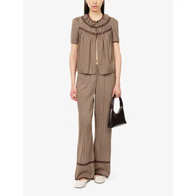 Reformation Womens Tartine Check  X Nara Smith Buttercup Hour Gingham-print Cotton-blend Pyjama Set In Multi