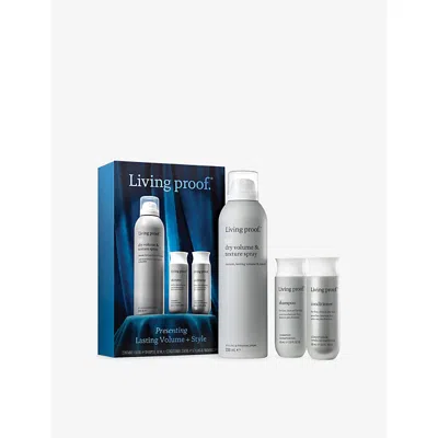 Living Proof Presenting Lasting Volume + Style Gift Set In Gray