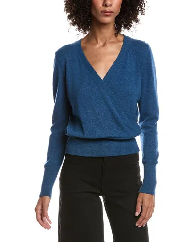 Forte Cashmere Drape Surplus Cashmere Pullover In Blue