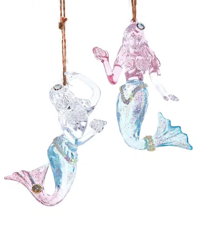 Kurt Adler Set Of 2 Pink In Multi