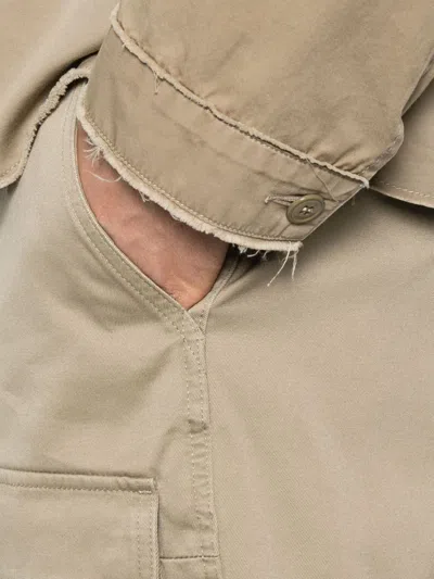 Celine Straight-leg Distressed Cotton-twill Cargo Shorts In Brown