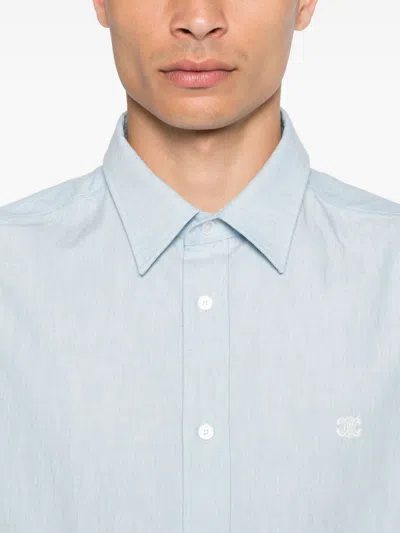 Celine Men Cotton Shirt In Animal Print