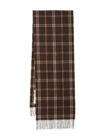 Celine Brown 35x190cm Cashmere Scarf In Burgundy