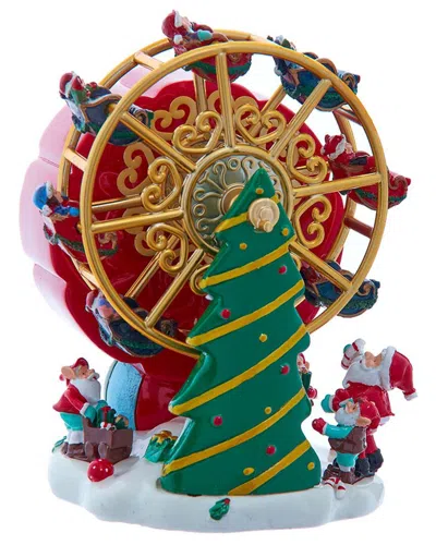 Kurt Adler 5.5-inch Wind-up Musical Ferris Wheel Tablepiece In Multi