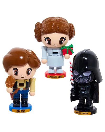Kurt Adler 5-inch Star Wars Han Solo, Princess Leia, & Darth Vader Chubby Nutcracker 3pc Set In Multi