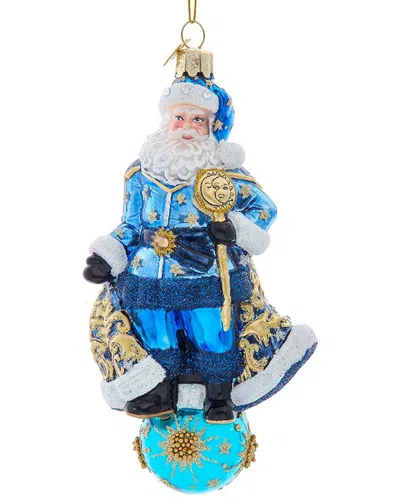 Kurt Adler 6-inch Bellissimo Celestial Santa Ornament In Blue