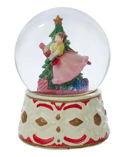 Kurt Adler 5.5-inch Clara With Nutcracker Musical Water Globe In Multi