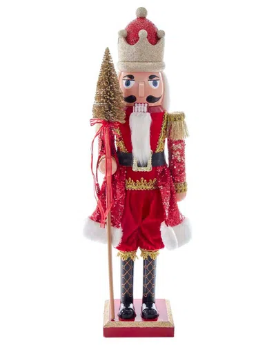Kurt Adler 24-inch Plastic Red & Gold King Nutcracker In Red