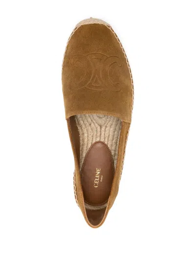 Celine Taillat Triomphe Suede Espadrilles Men In Brown
