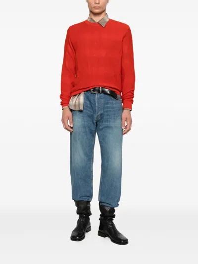 Celine Men Wool Sweater With Triomphe Detail In Multi