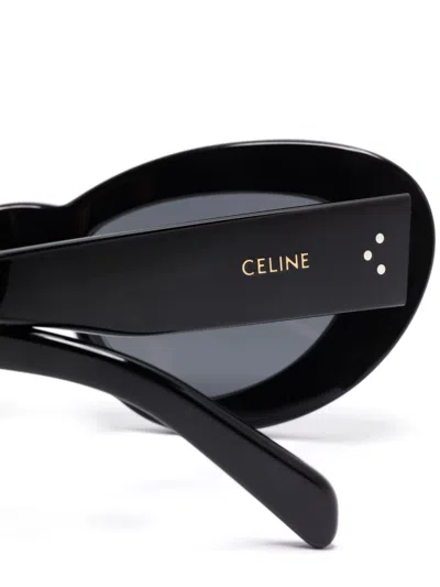 Celine Womens Black Cl40320u 3-dots Cat-eye Acetate Sunglasses In Brown