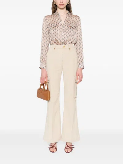 Celine Cargo Pants With Flared Leg And Pockets In Multi