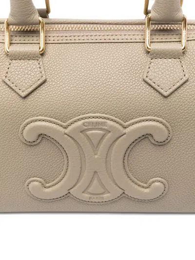 Celine Women Cuir Triomphe Boston Small Borsa A Mano In Gray
