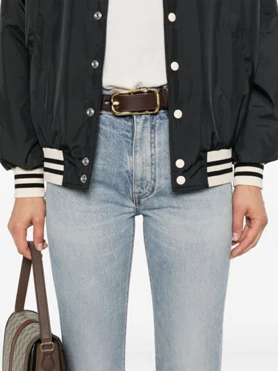 Celine Flared Leg Trousers With Front And Back Pockets In Blue