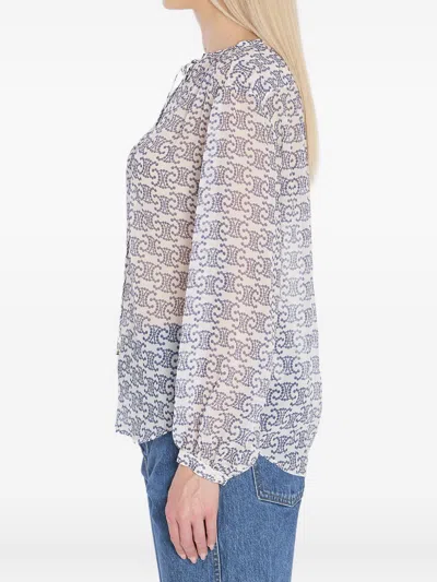Celine Romy Blouse In Silk Crepon In Multi