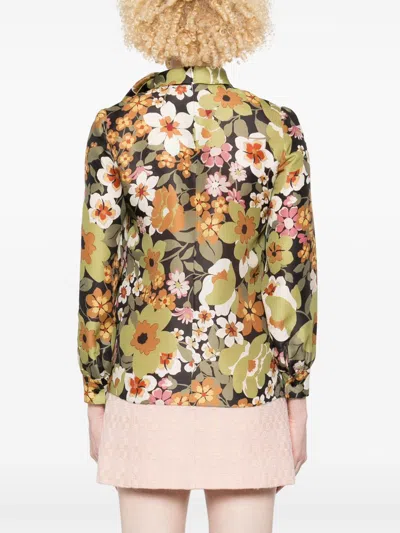 Celine Women Printed Silk Shirt In Multi