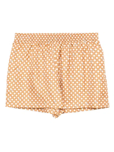 Celine Pajama Shorts In Silk Twill In Multi