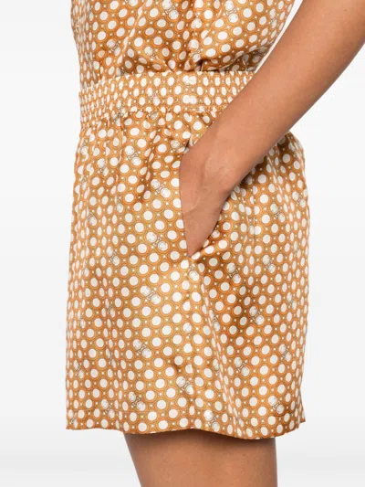 Celine Pajama Shorts In Silk Twill In Multi