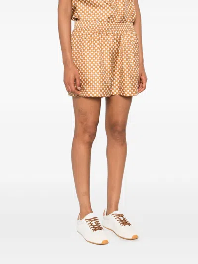 Celine Pajama Shorts In Silk Twill In Multi