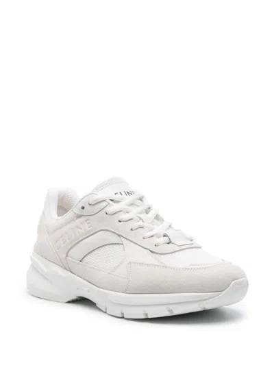 Celine Runner Cr-03 Low-top Lace-up Sneaker In Mesh In Animal Print