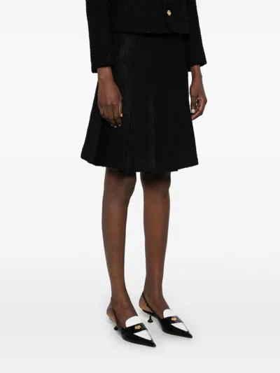 Celine Women Wool Pleated Skirt In Multi