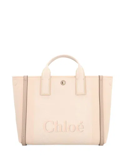 Chloé Tote Bag With Shoulder Strap And Top Handles In White