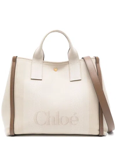 Chloé Women Carry Canvas Tote Bag In Multi