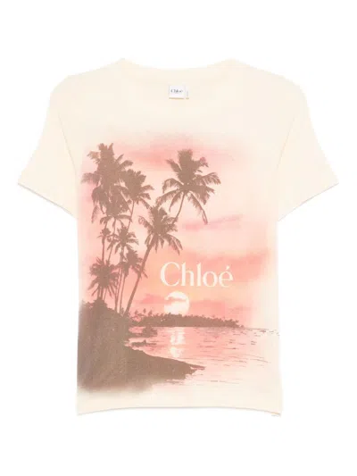 Chloé Baby Fit Logo T-shirt In Cotton Jersey In Multi