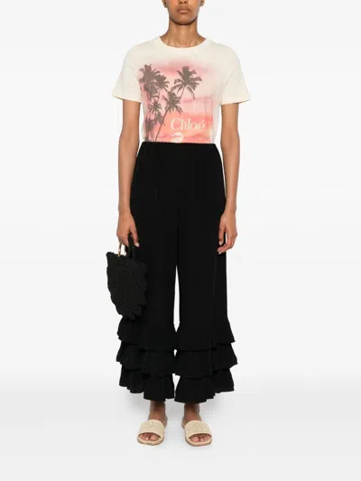 Chloé Baby Fit Logo T-shirt In Cotton Jersey In Multi