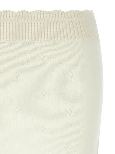 Chloé Cashmere Wool Mini Skirt With Ribbed Waistband In Neutral