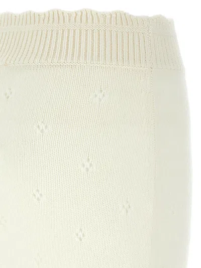 Chloé Cashmere Wool Mini Skirt With Ribbed Waistband In Neutral