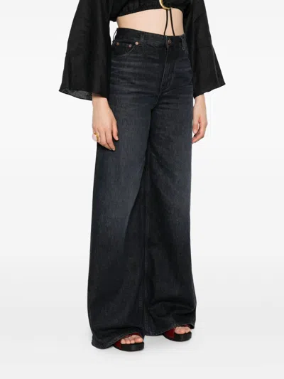 Chloé Chloe Loose Black Washed Jeans Women In Black