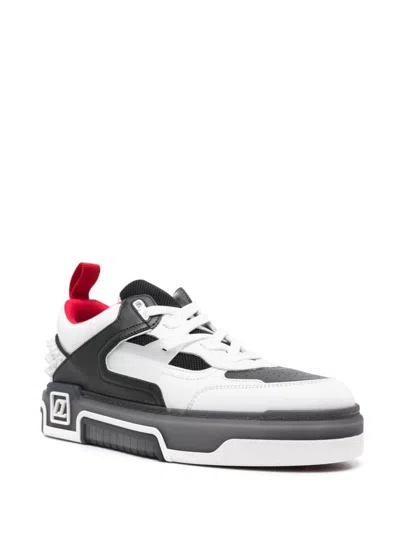 Christian Louboutin Low Top Sneakers With Signature Red Sole In Gray