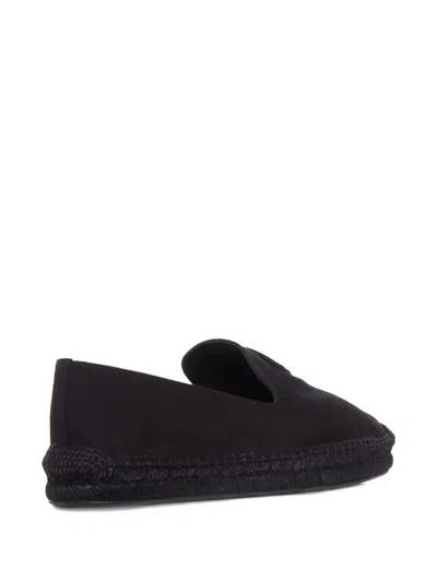 Christian Louboutin Nanou Mooncrest Ivy Canvas Espadrilles In Black