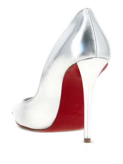 Christian Louboutin Miss Z Pumps In Silver Laminated Nappa Leather Women In Animal Print