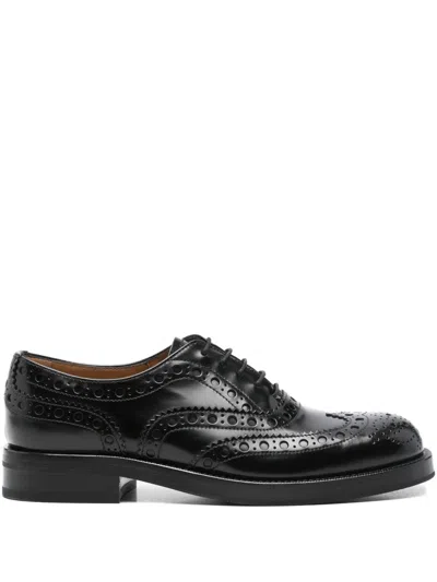 Church's Lace Up Leather Shoes With Brogue Detailing In Black