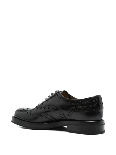 Church's Lace Up Leather Shoes With Brogue Detailing In Black