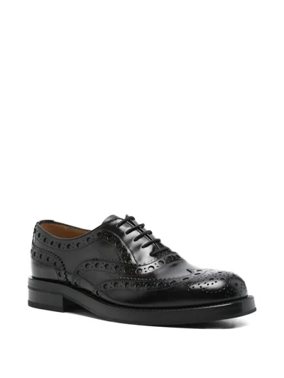 Church's Lace Up Leather Shoes With Brogue Detailing In Black